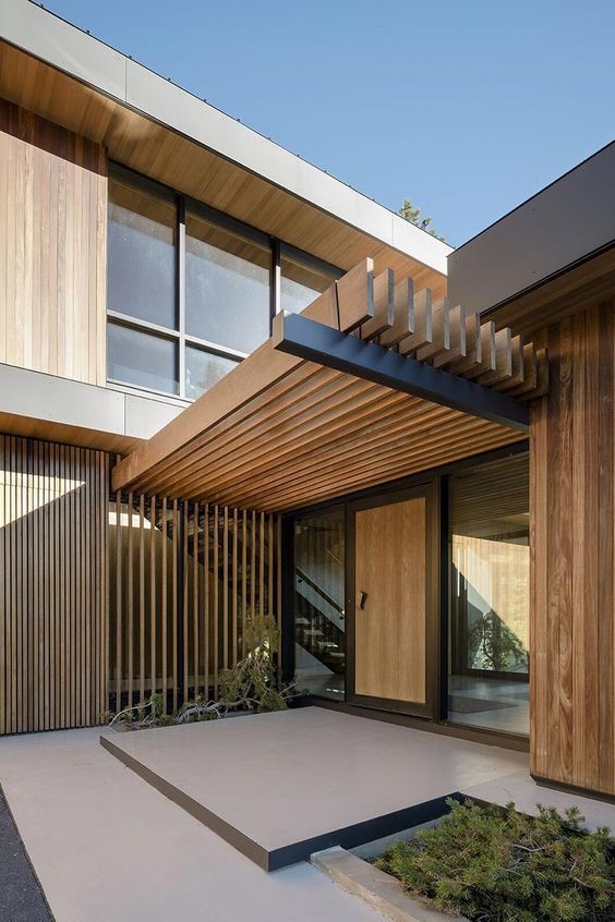 طراحی نمای دوبلکس با لایه‌گذاری متریال‌ها